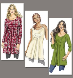 8731 EASY VOGUE STRETCH  PULLOVER TOPS, TUNICS SLEEVES OR NOT PATTERN XS-XL 4-22 UNCUT